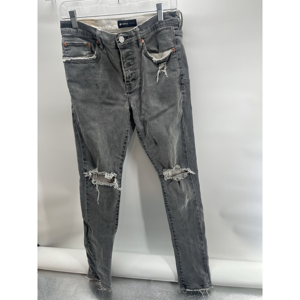 Purple Brand low-rise slim-fit jeans in a grey dirty blowout P001 Size 31